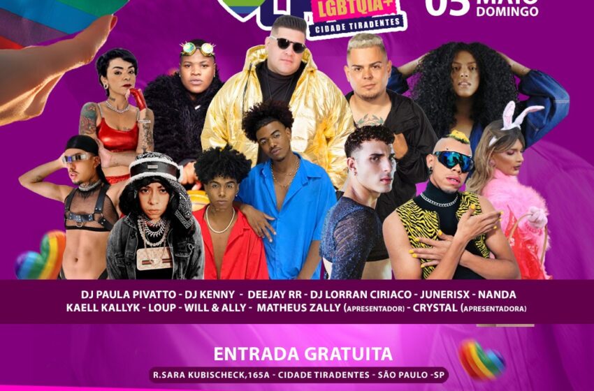  8ª edição da Parada LGBTQIAPN de Cidade Tiradentes acontece no domingo, 5